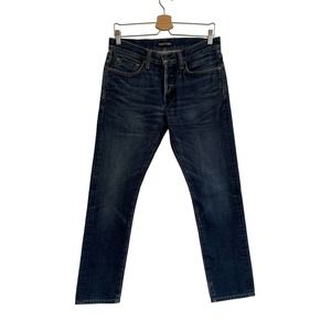 Tom Ford Men's Slim Fit Selvedge Button Fly Medium Wash Denim Jeans Size 31 X 30